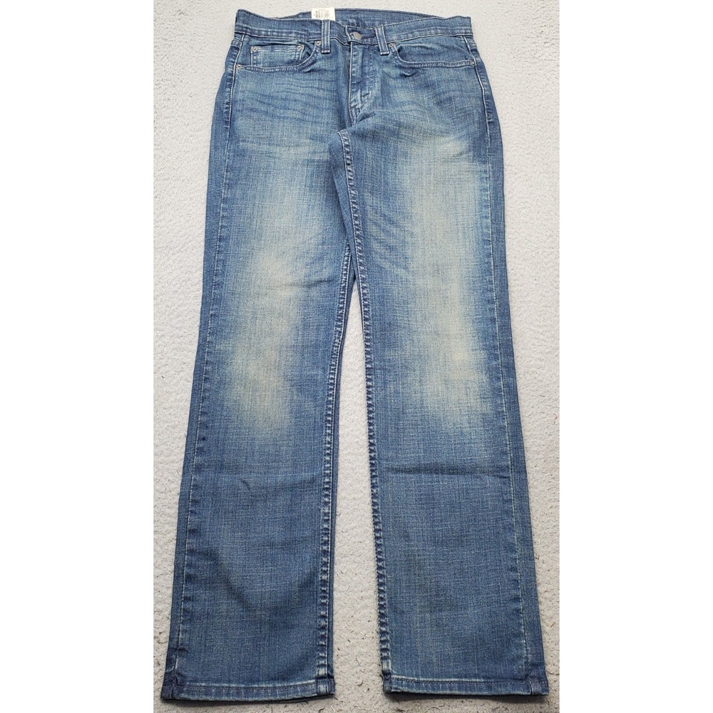 Levi's 514 Jeans Mens 31x32 Blue Denim Stretch Regular Fit Straight Leg Grunge